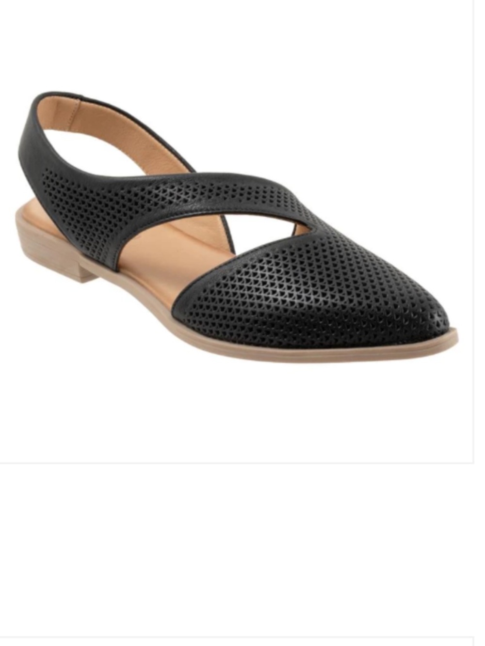 Bueno Bianca Perf Flat in Black